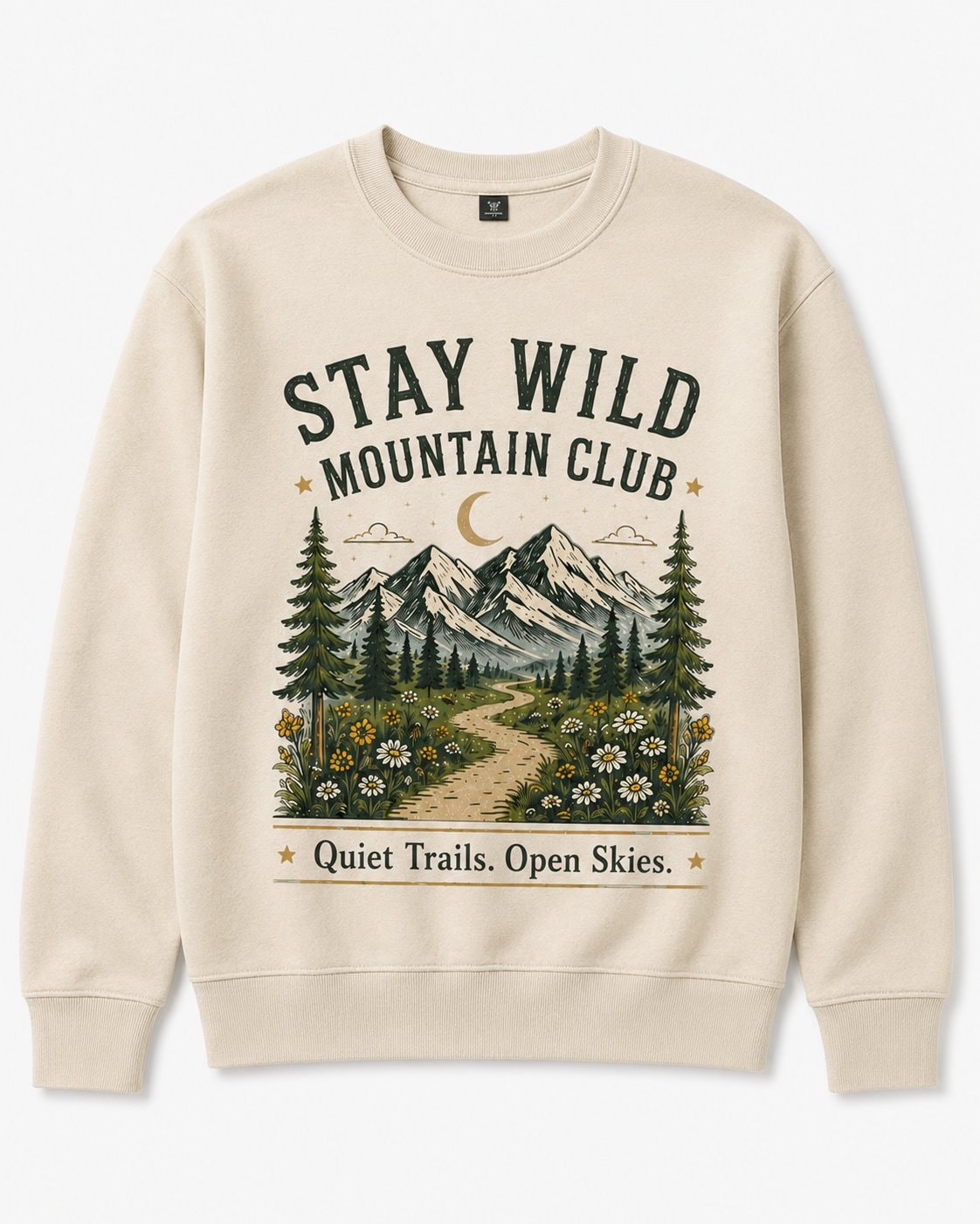 Stay Wild Mountain Club Women's Sweatshirt-Sand-3