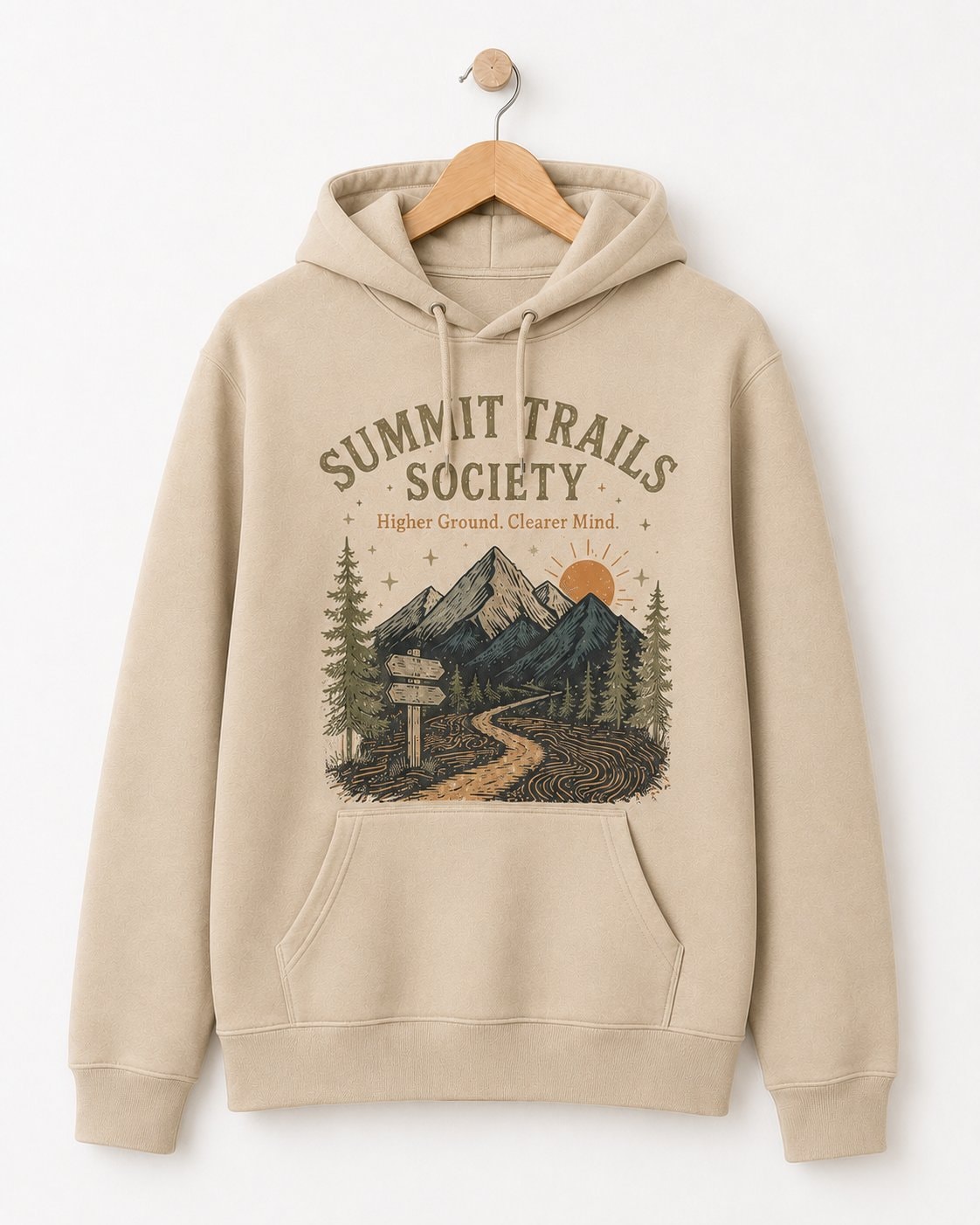 Summit Trails Society Unisex Hoodie-Sand-3