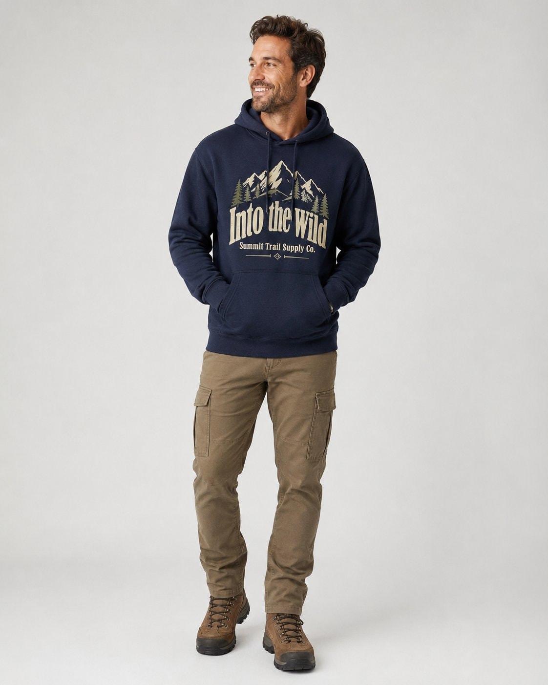 Into the Wild Summit Men's Hoodie-Navy-1