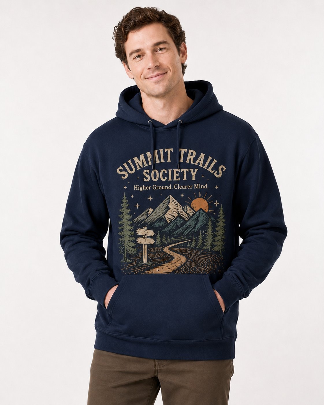 Summit Trails Society Unisex Hoodie-Navy-2