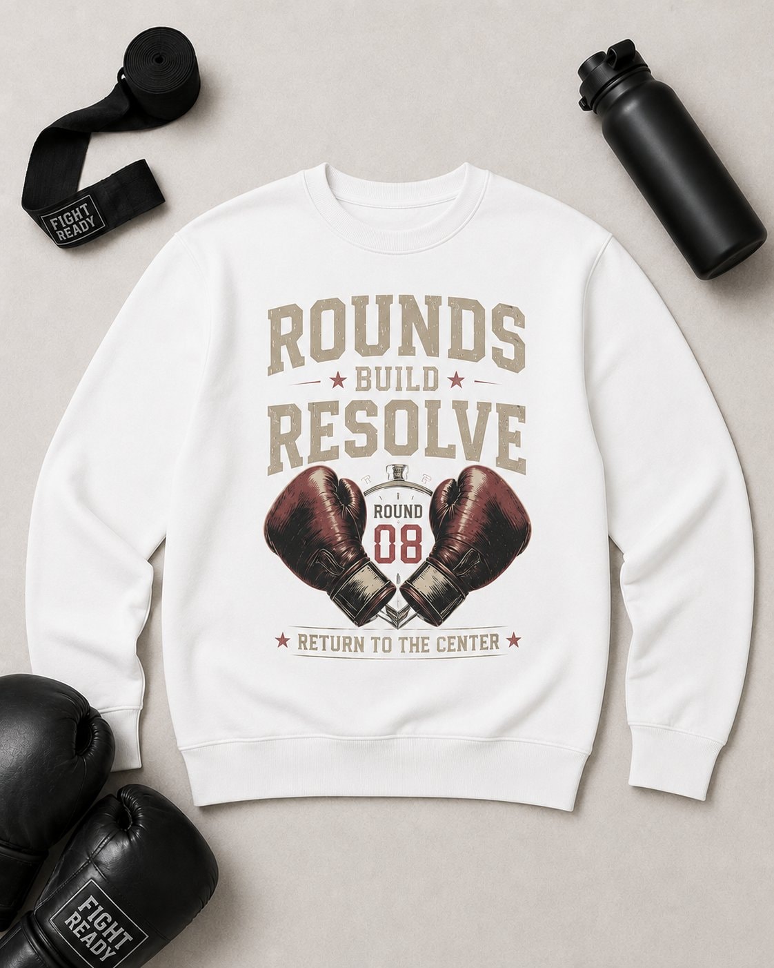 Rounds Build Resolve Men's Sweatshirt-White-4