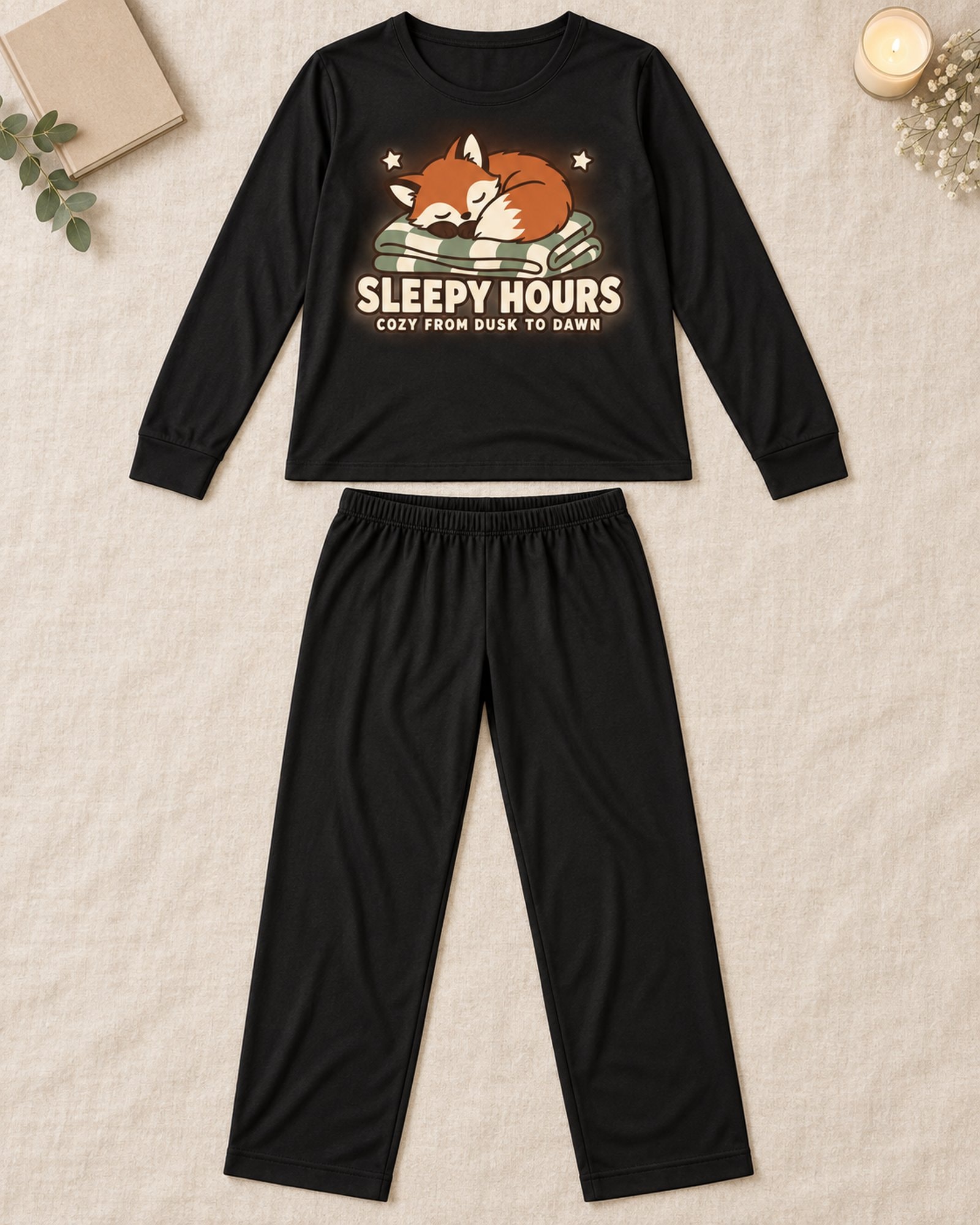 Soft Glow Make Time To Unwind Women's 2D Long Pajama Set