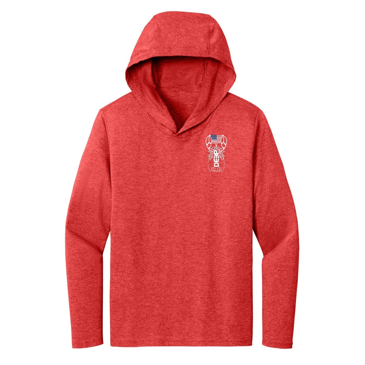 Red Triblend Performance Hoodie - Soft and Lightweight