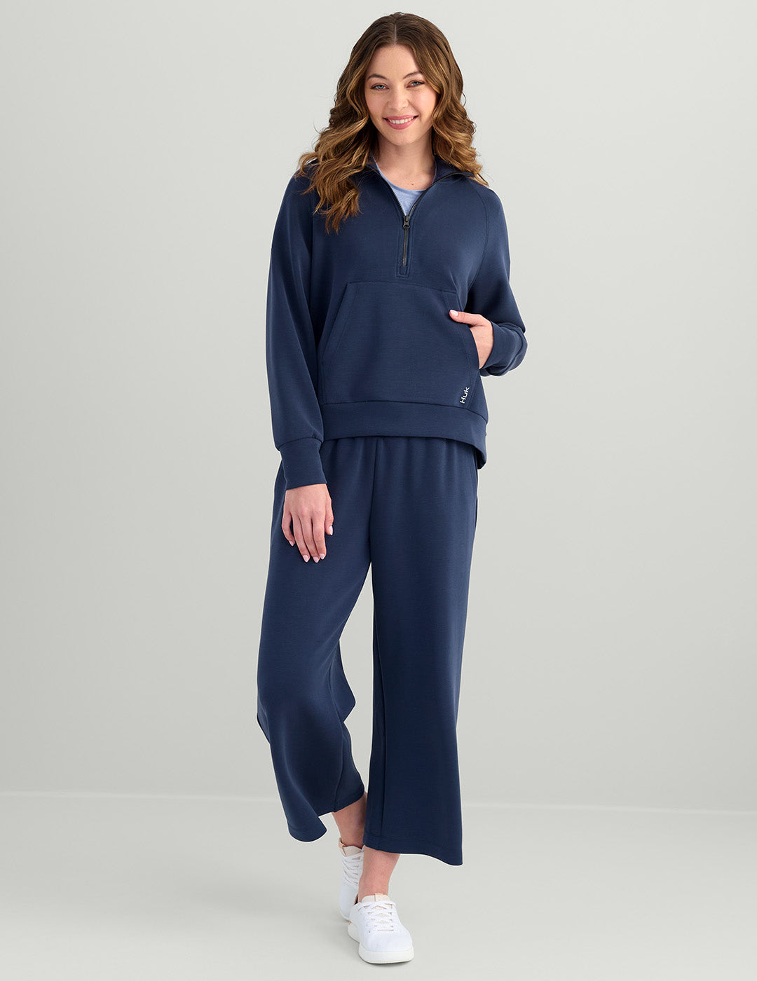 Luxurious Navy Spacer Knit Hoodie