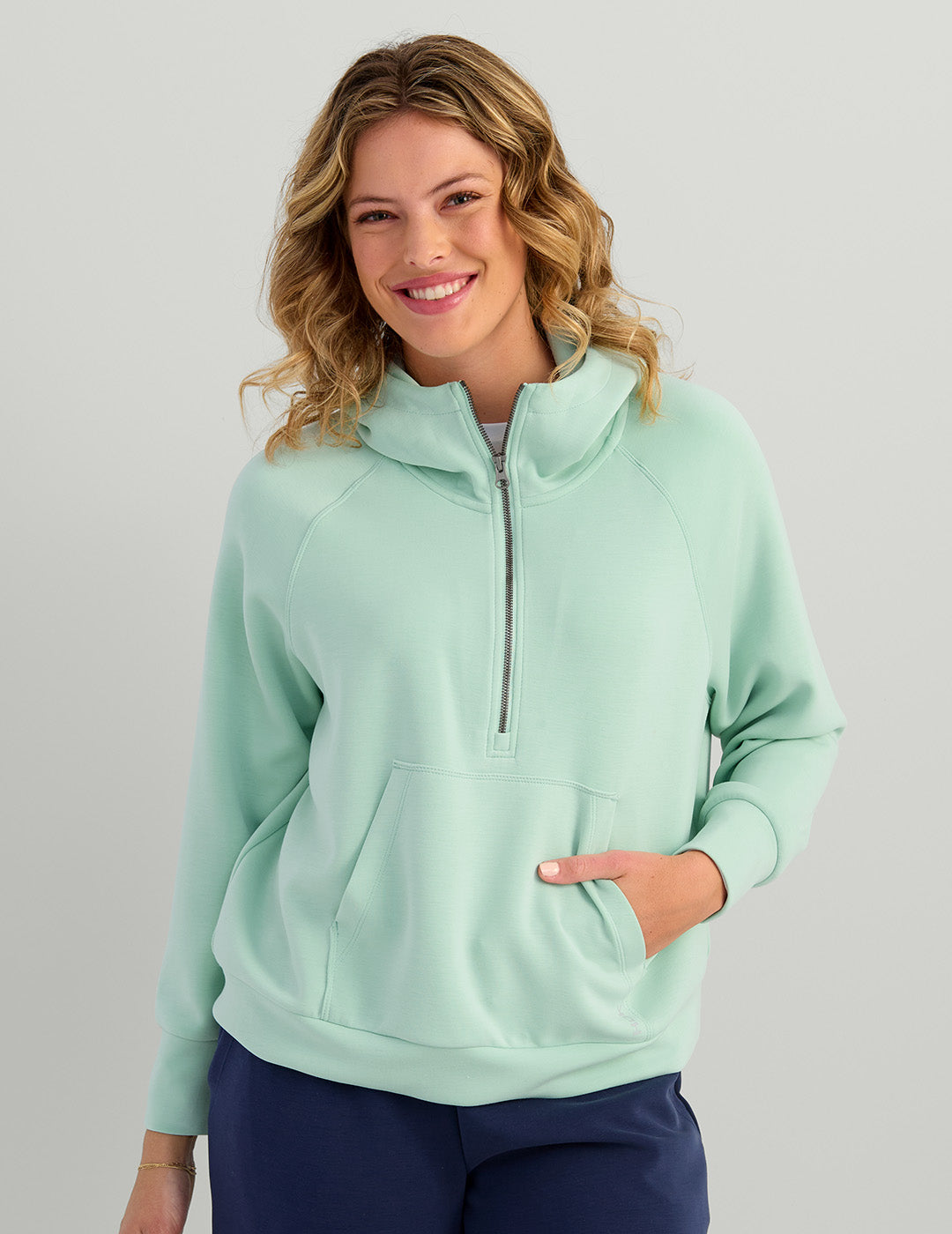 Seafoam Mist Spacer Knit Hoodie - Comfy, Cozy Womens Hoodie