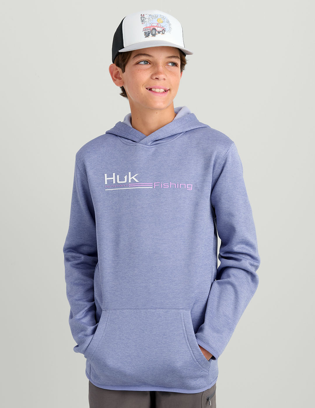 Youth Lightning Sky Heather Performance Hoodie