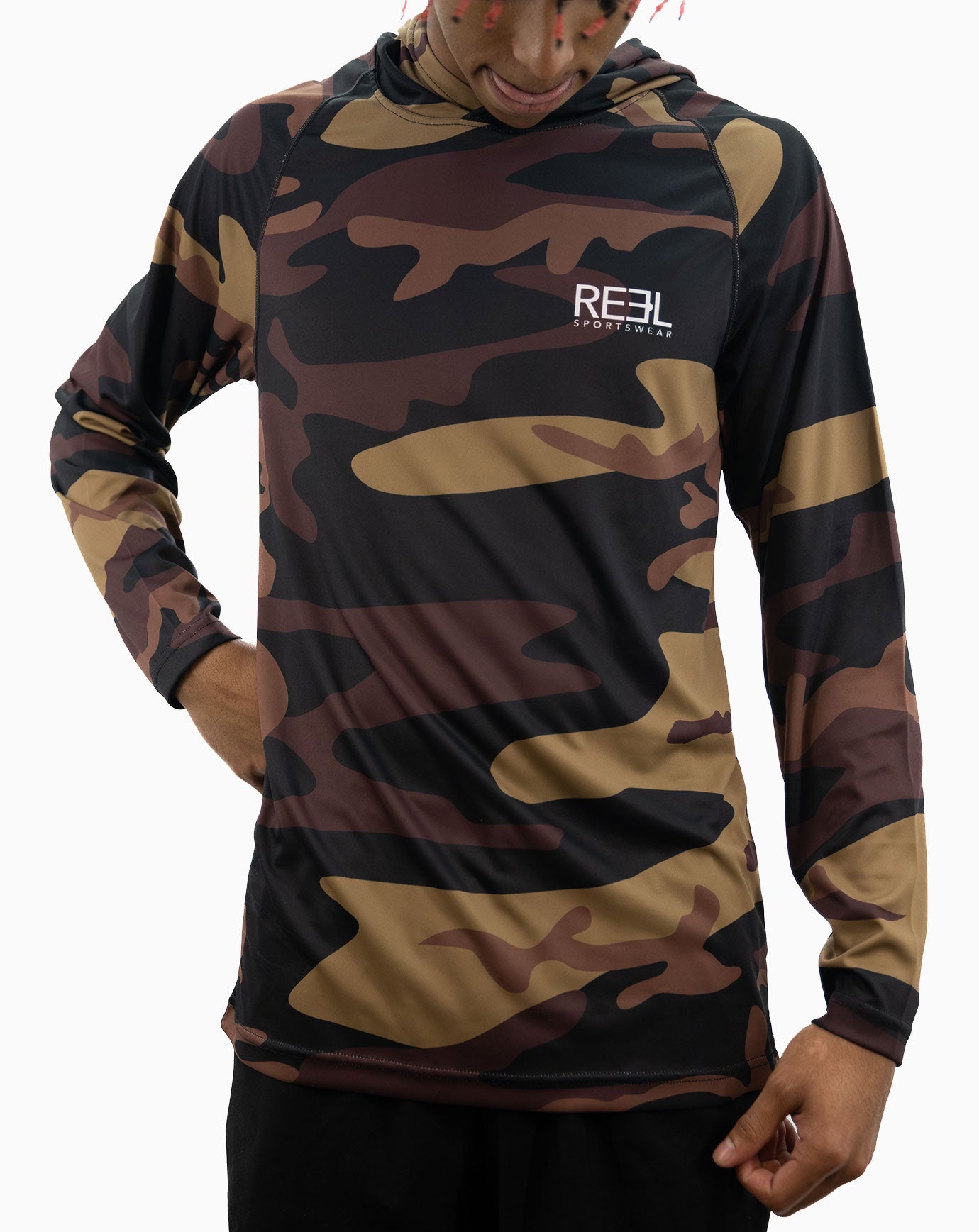 UPF 50+ Black Fishing Hoodie for Men