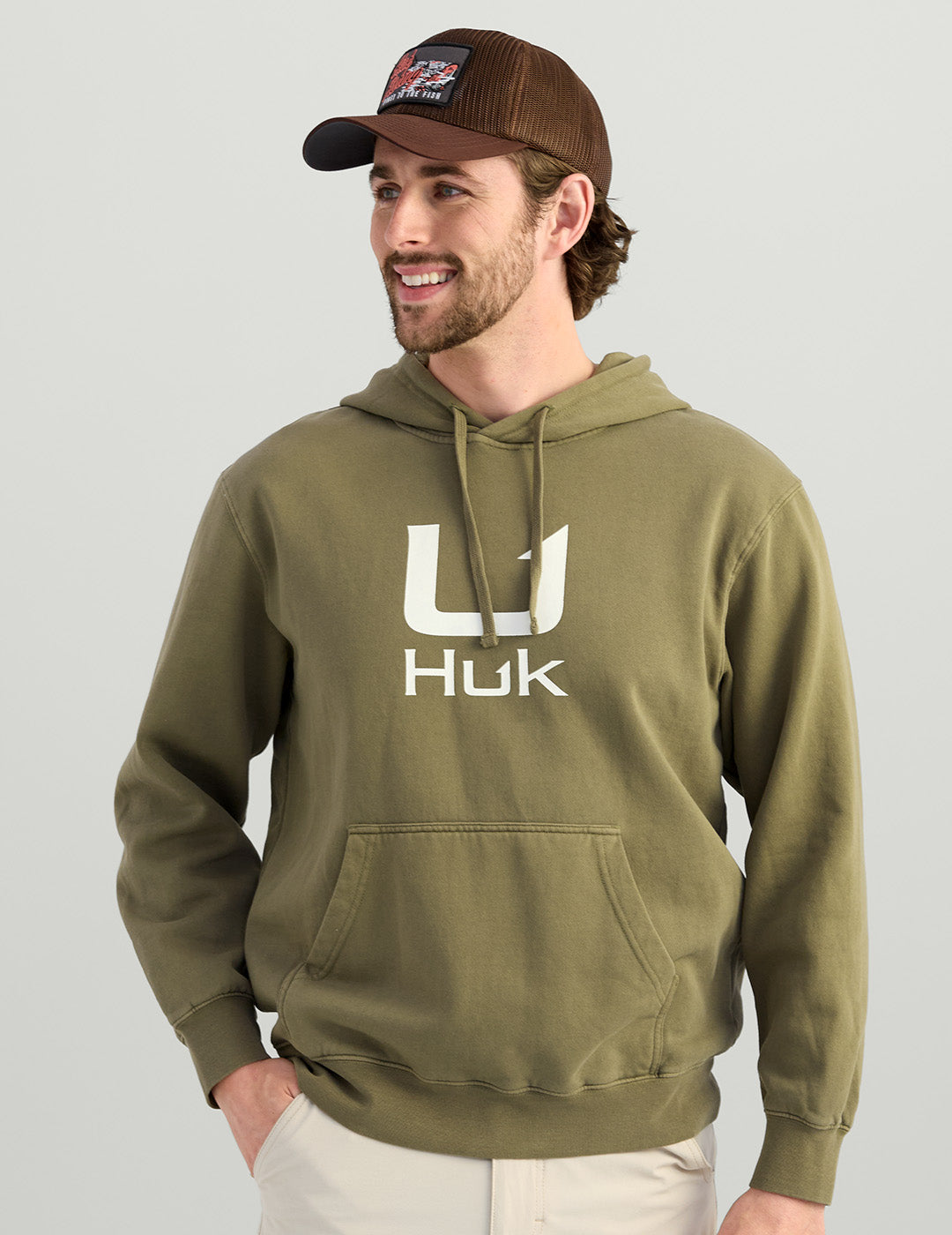 Cozy Moss Cotton Fleece Hoodie for Men