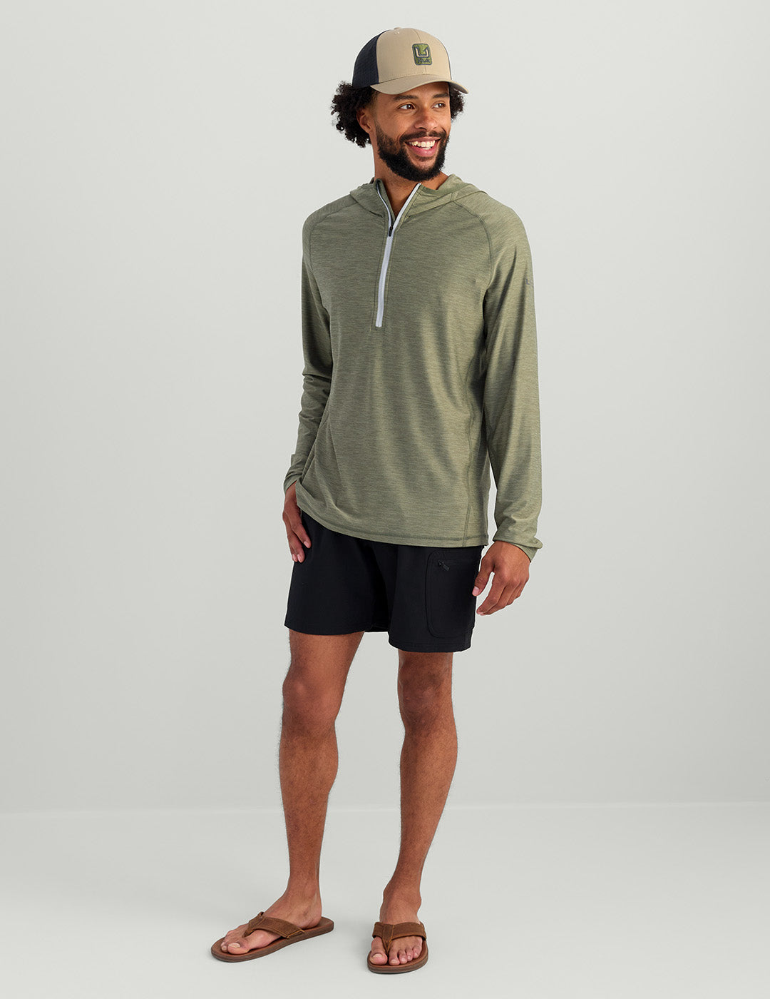 Versatile Atoll Half Zip Hoodie - Moss