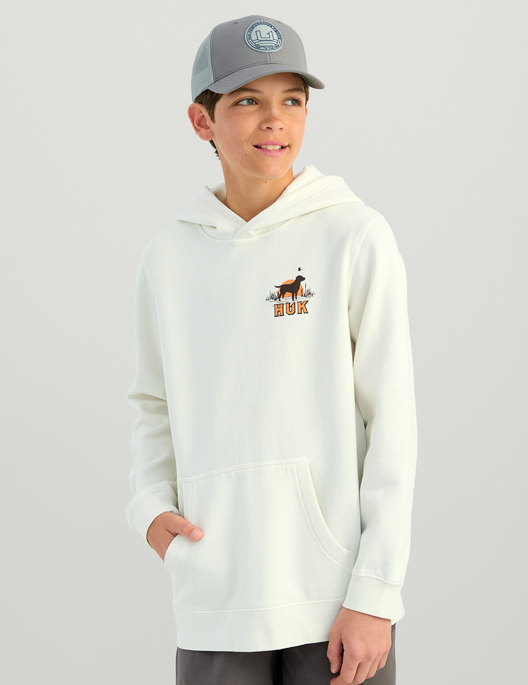Kids Egret Cotton Fleece Hoodie