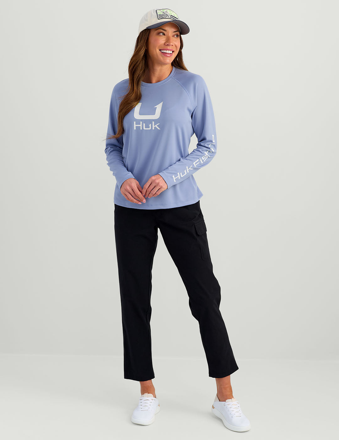 Lightning Sky Performance Crew Shirt - Womens UPF 50+ Antimicrobial Angler Shirt