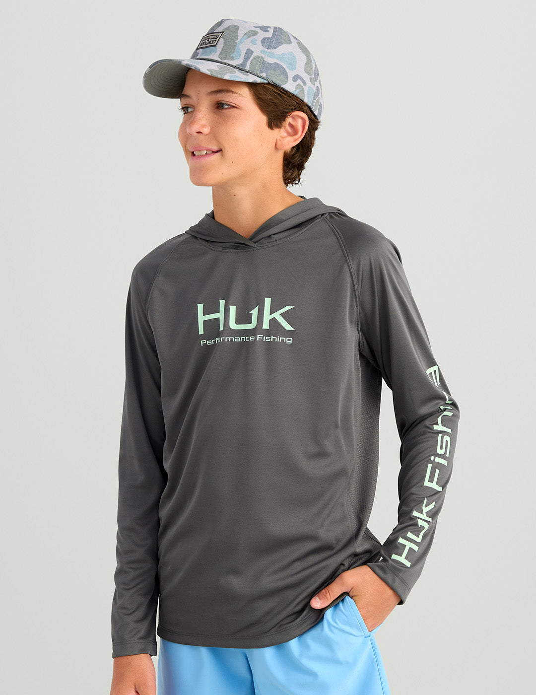 Kids Glow Pursuit Hoodie for Night Fishing - Lightweight Breathable Youth Apparel