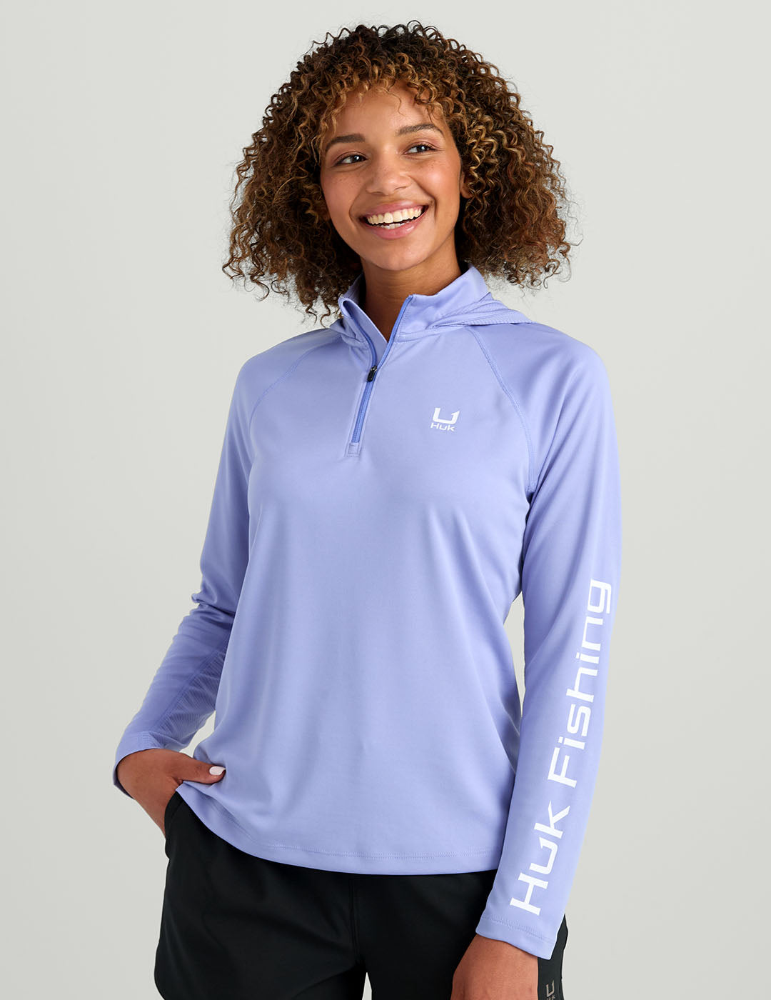 Womens Performance Hoodie in Lightning Sky Long Sleeve Shirt 50+ UPF