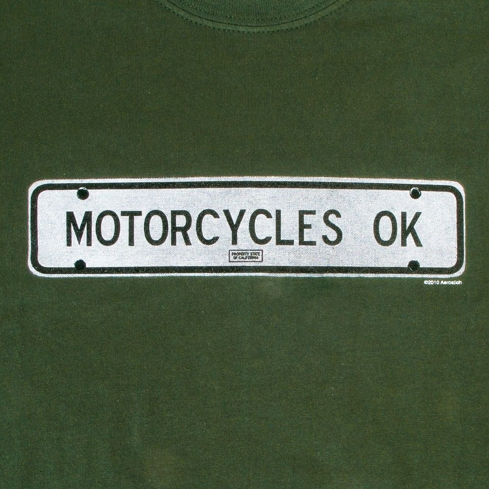 Cotton Motorcycle Theme T-Shirt - Green 100% Cotton