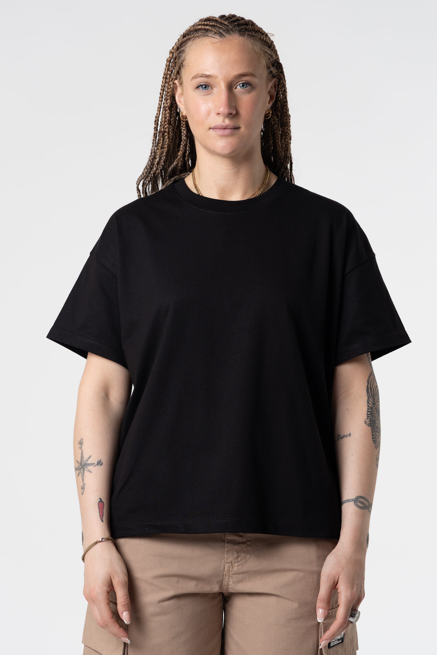 Cream Boxy Fit T-Shirt 190GSM - High-Quality Cotton, Made in Italy