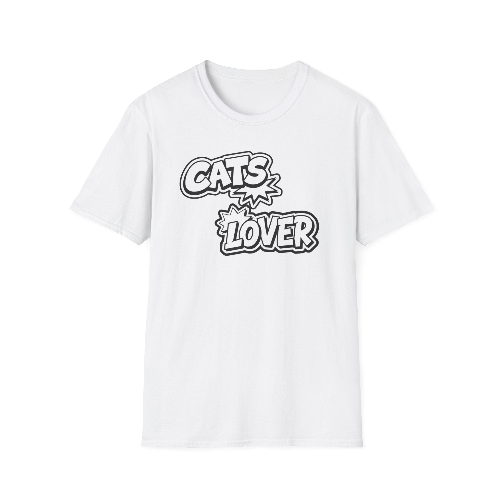 Cats Lover Word Art Unisex Cotton T-Shirt - Hand-Crafted Cat Portrait Tee