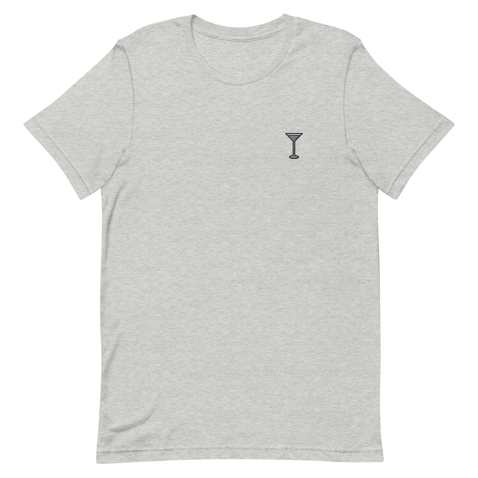 Martini Premium Men's T-Shirt, Embroidered Men's T-Shirt Gift for Boyfriend, Men's Short Sleeve Shirt - Multiple Colors