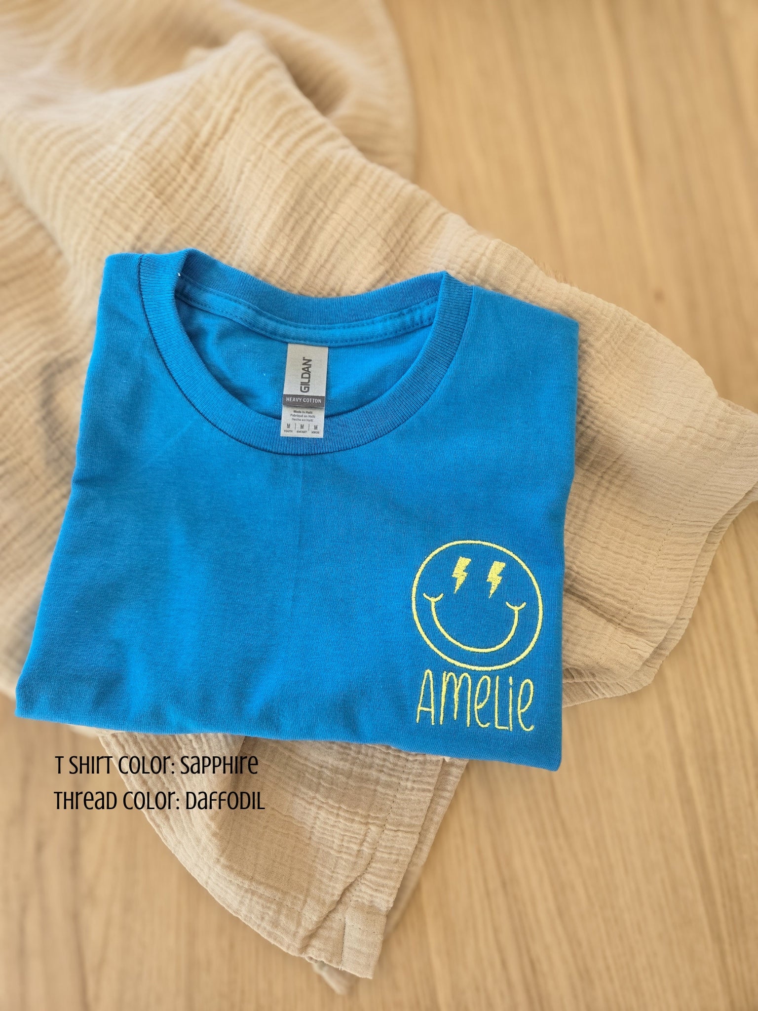 Kids Custom Name Retro Smiley Face T-Shirt