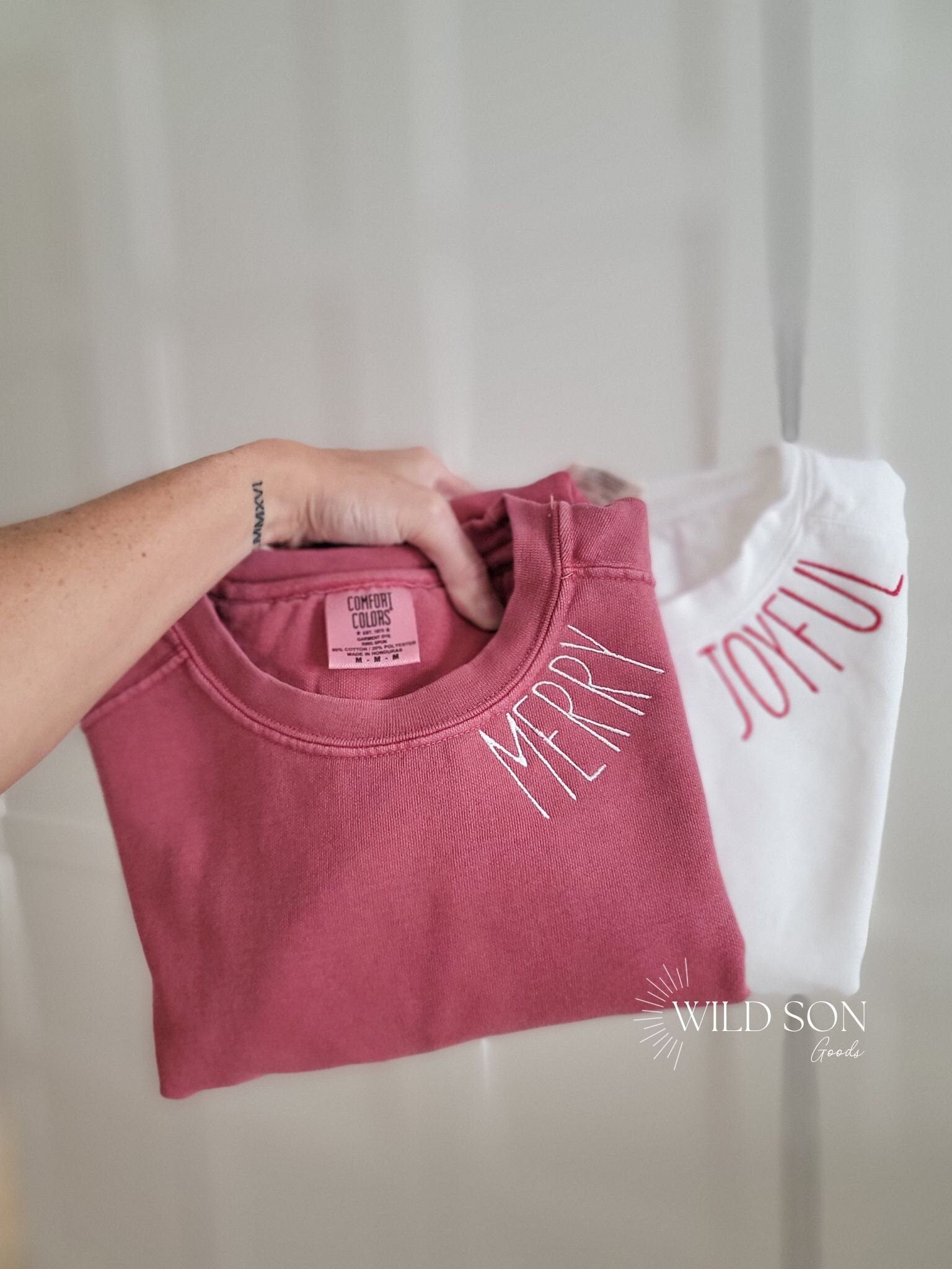 Personalized Neckline Embroidered Christmas Sweatshirt