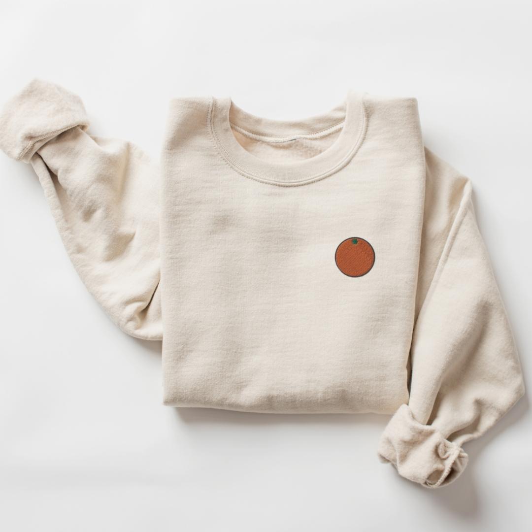 Orange Embroidered Sweatshirt