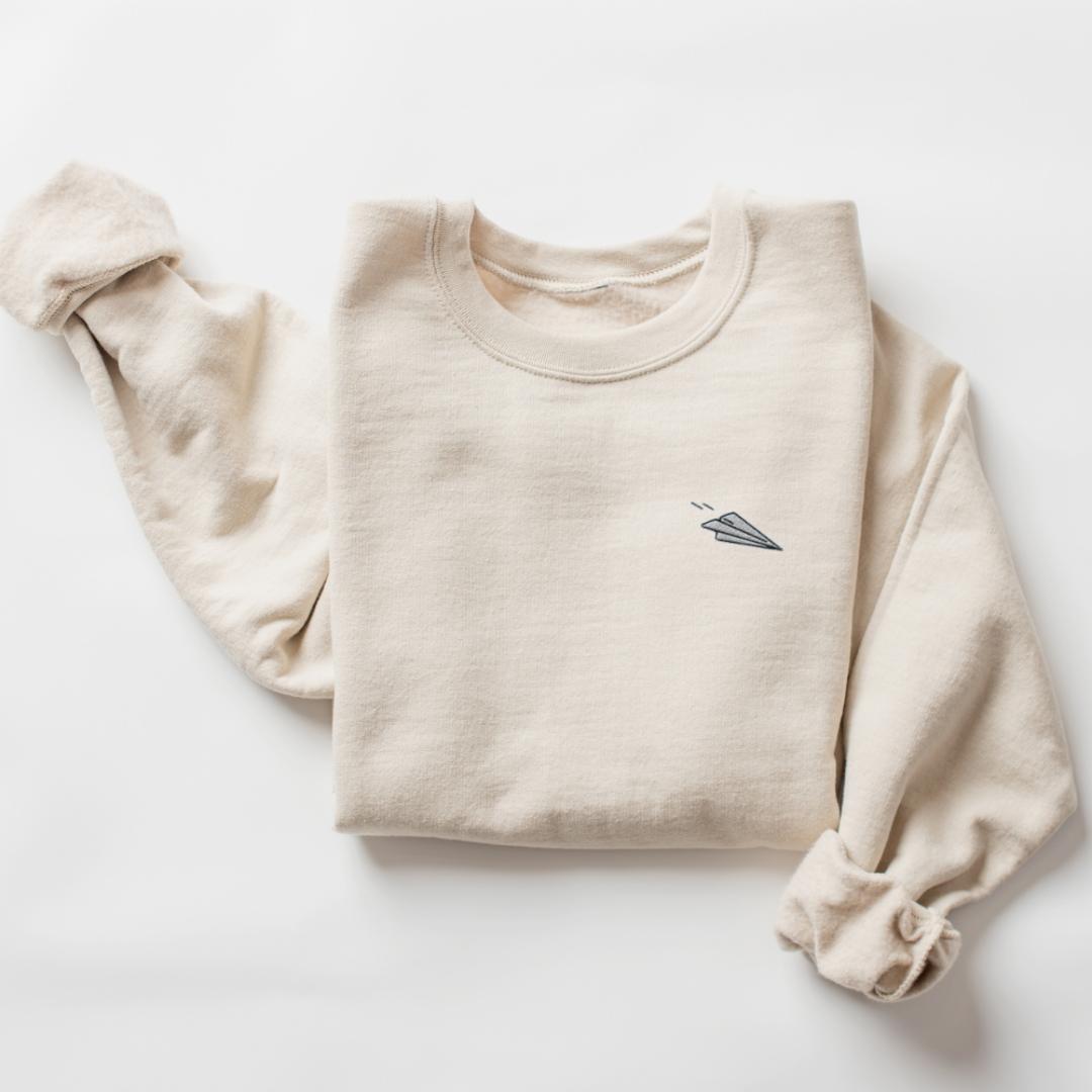 Paper Airplane Embroidered Sweatshirt