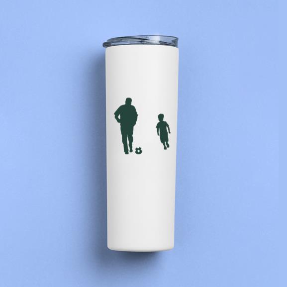 Adult Kid Soccer Playing Silhouette Tumbler
