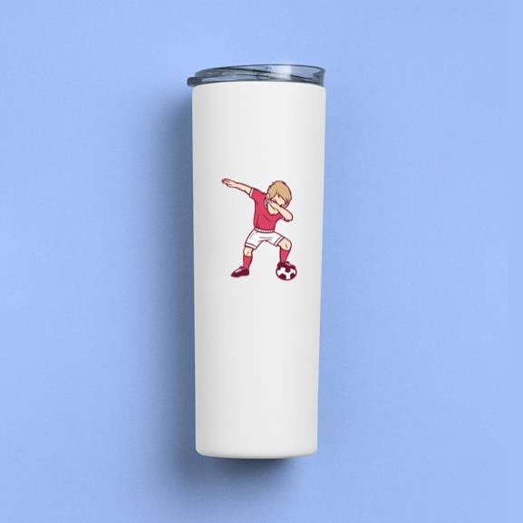 Boy Soccer Player Dab Illustration Tumbler