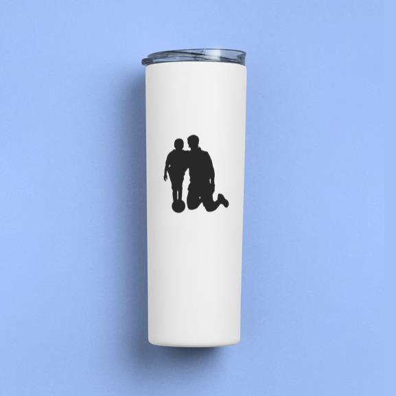 Father Child Playing Soccer Tumbler