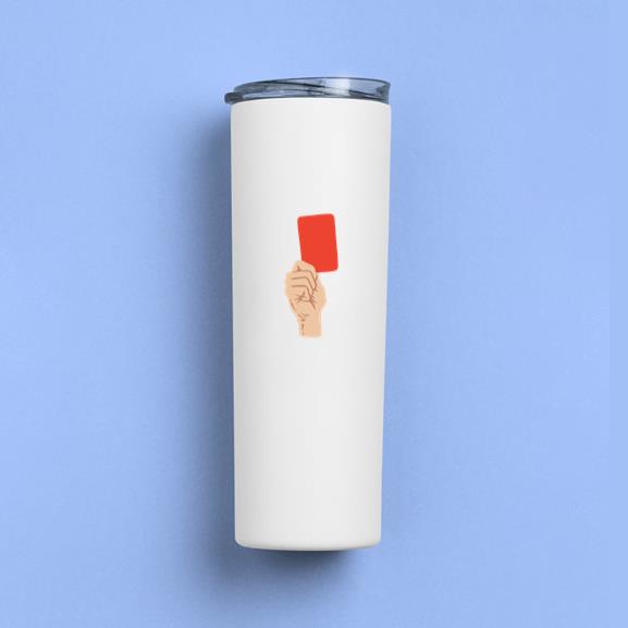 Hand Showing A Soccer Red Card Tumbler
