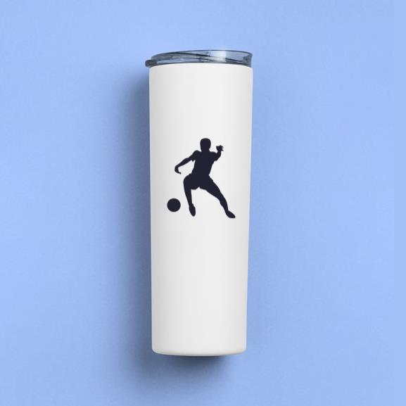 Male Soccer Player Silhouette Tumbler