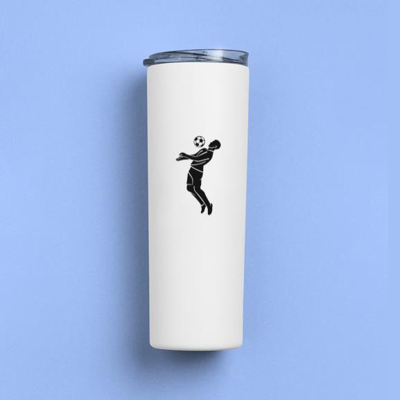 Man Playing Soccer Cut Out Tumbler