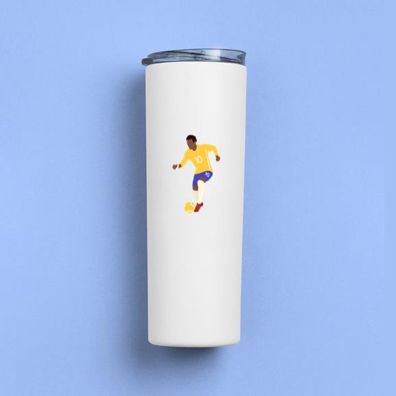 Man Soccer Kicking Football Flat Tumbler