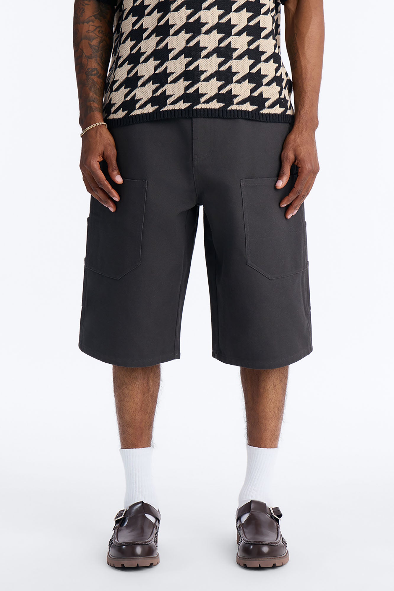 Baggy Forward Multipocket Workwear Short - Grey