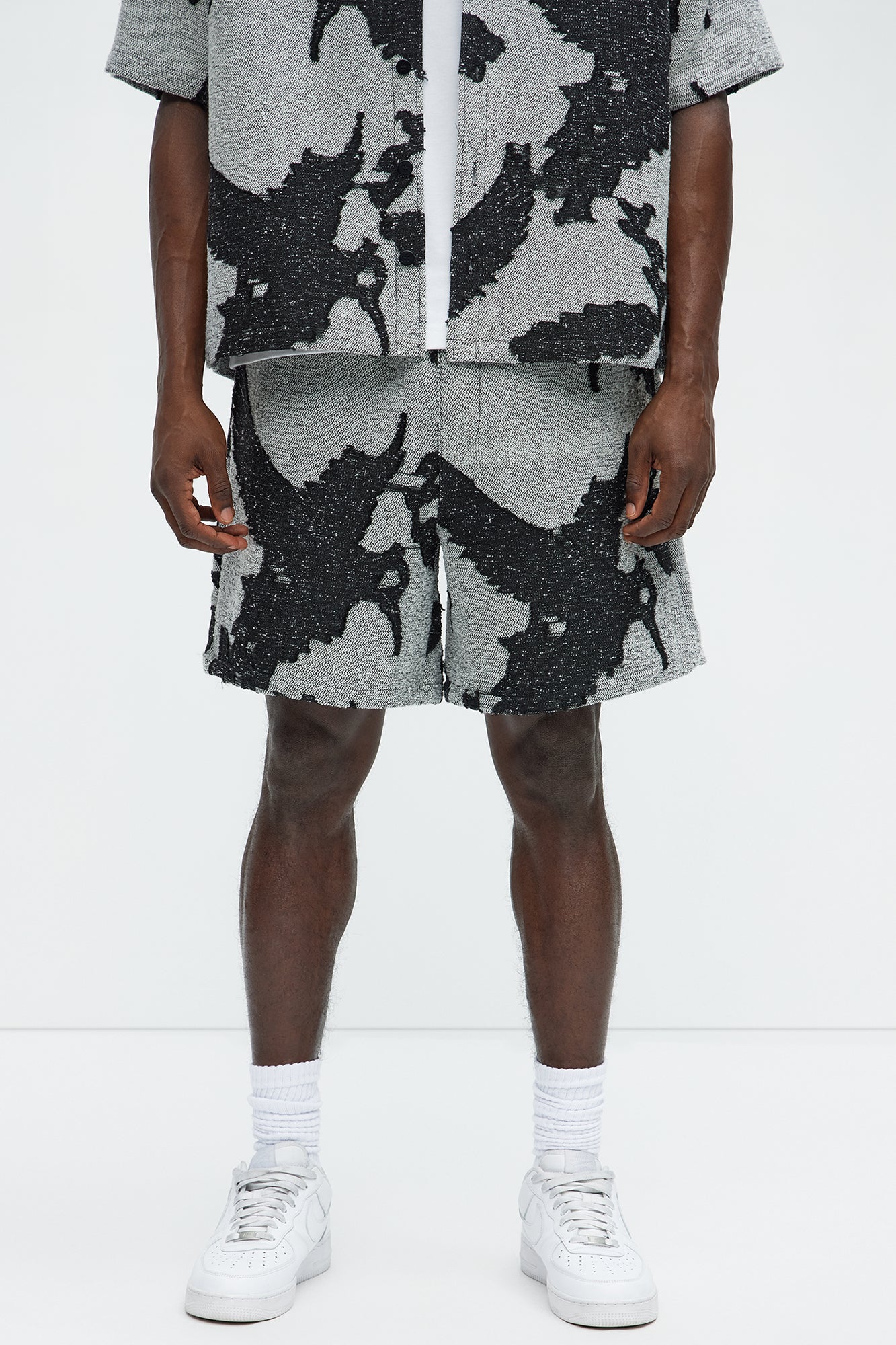 Inkblot Textured Shorts - Black/combo