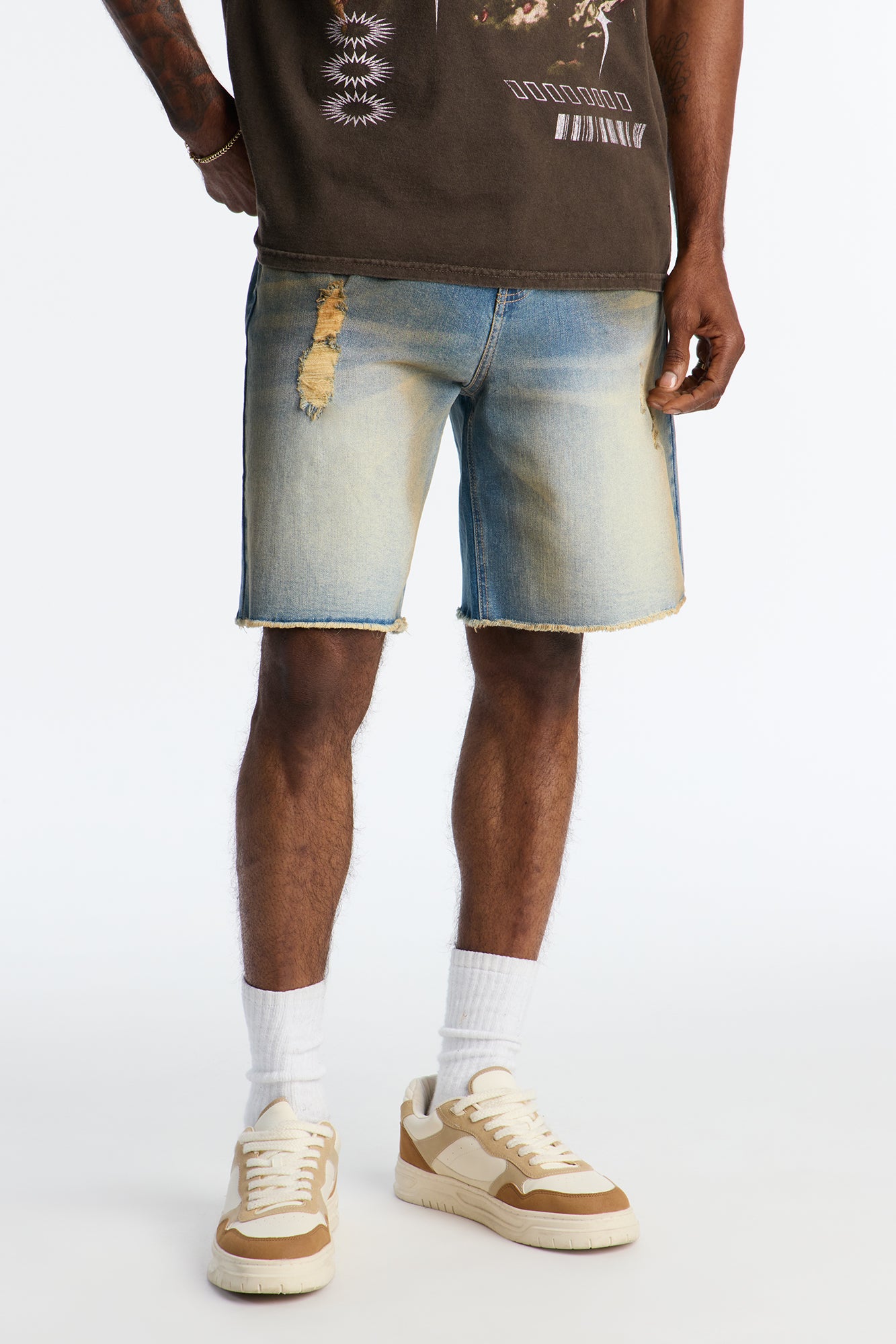 Lounge Relaxed Denim Shorts - Vintage Wash