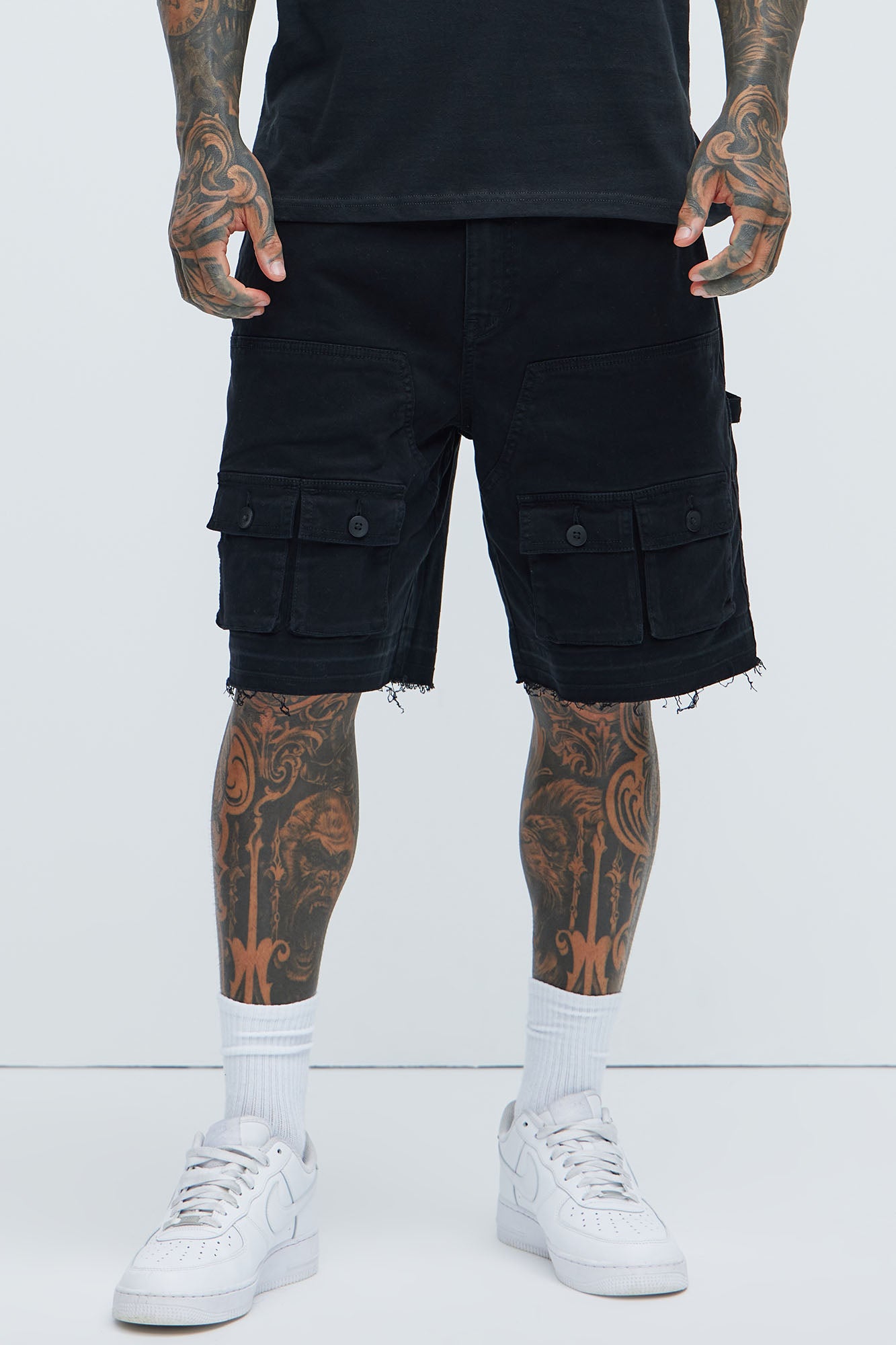 Marcus Cargo Relaxed Shorts - Black