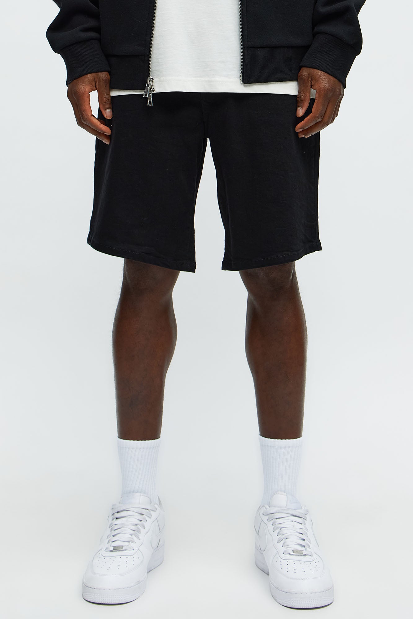 Mike Relaxed Denim Shorts - Black